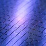 Silicon,Chip,Wafer,Reflecting,Blue,Colors,Background